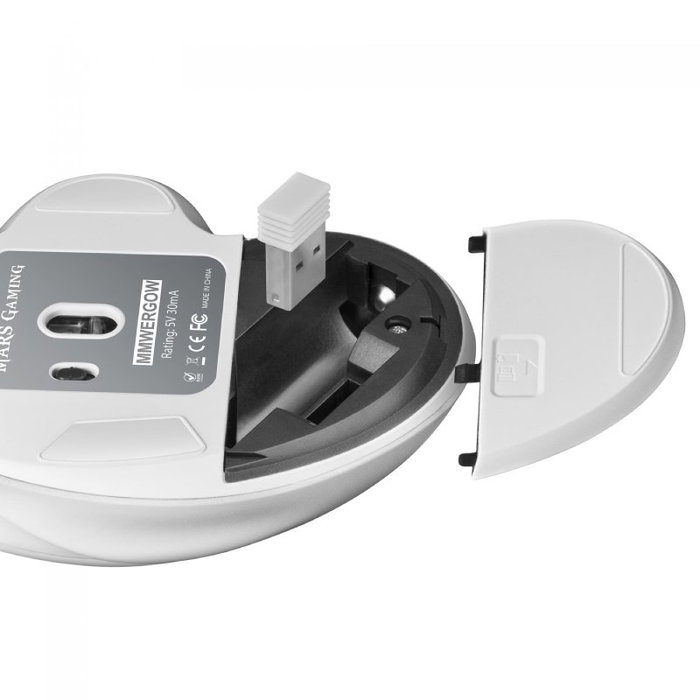 Mars Gaming MMWERGO Ratón Gaming Inalámbrico Ergonómico Blanco